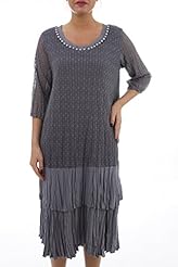 Plus Size A-line Polyester Elbow Length Sleeves Flared-Skirt Mesh   Dress With a Bow(s)