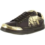 CHRISTIAN AUDIGIER Ed Hardy Mens Logo Bear Leather Shoes Sneakers Chocolate Brown Gold