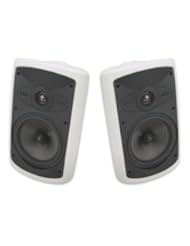 Speakers: Niles 150 Watt All Weather High Performance Indoor & Outdoor Wall Mountable Natural Sound 2-way Acoustic Suspension Speakers With a 7-inch carbon fiber woofer & dispersion stabilizer and a 1-inch Teteron tweeter + 100 ft Speaker Wire - Compatible with All Audio / Video Receivers, Components, CD Players & Home Theater Sound Systems (White) - Niles