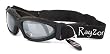 Rayzor Professional UV400 Black 2 In 1 Padded Sports Sunglasses / Goggles, With a Smoked Mirrored Anti-Glare Clarity Lens and a Detachable Elasticated Headband.