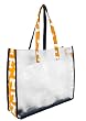 University of Tennessee Logo Beach Stadium Tote Bag with Clear Sides and Cotton Fabric - SEE Through Thru Bag for School Events or Beach GIFT IDEA for MEN Women Ladies MOM Mother or Dad Teachers and Travelers
