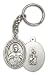 Antique Silver Scapular Keychain Sacred Heart of Jesus Christ God Lady of Mount Carmel