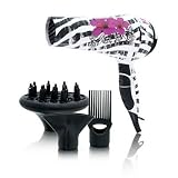 HOT TOOLS HT5000ZB Safari Zebra Ionic Dryer, White/Black Stripes