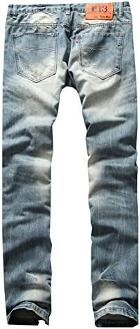 Men Classic Hole Torn Jeans Easy Matching Light Blue (S, Light Blue)