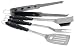 Minden Four-piece stainless steel barbecue tool set with slip-resistant rubber handles
