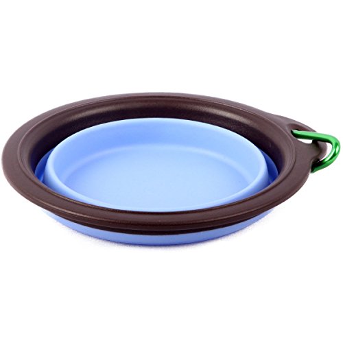 RioRiva 2-Pack Pet Silicone Foldable Bowl Used as Flying Disc Toy for Dogs Cats