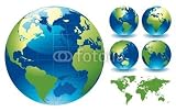 Wallmonkeys Peel and Stick Wall Decals - World Globe Maps - Removable Graphic