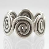 Wide Sterling Silver Whirlwind Band Ring, #9008