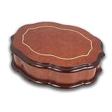 Buy Classic Madrona Finish Le Ore Fabulous Scallop Shaped Hand Inlaid Music Box
