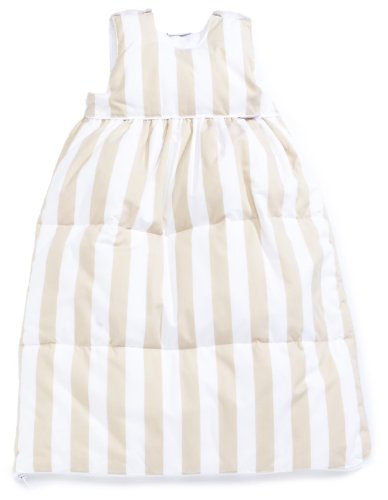 Tavolinchen 40/105-129-70 - Daunenschlafsack Streifen breit wei&szlig;-beige, Gr&ouml;&szlig;e 70 cm