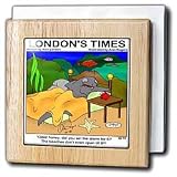 Shark Begins His Day - 6 Inch Tile Napkin Holder
