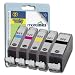CLI-521 / PGI-520 WITH CHIP - 5 Item Multipack PREMIUM Compatible Ink Cartridges for Canon Pixma IP3600 IP4600 IP4700 MP540 MP560 MP620 MP630 MP640 MX860 MX870 MP980 and MP990 - Fully Chipped, Ready For Use, No Fuss!
