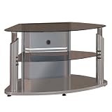 Powell Glossy Silver Curved TV Stand