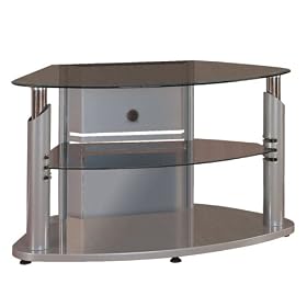 Powell Glossy Silver Curved TV Stand