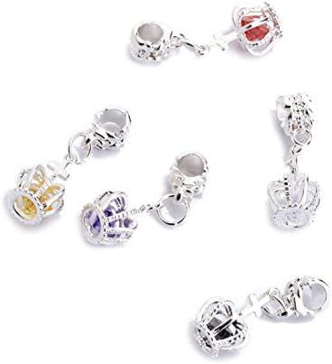 Mujeres Divinas Silver Crown Style Bead Charms for Bracelets Pendent-10pcs (BEAD003)