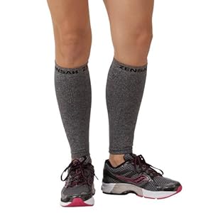 Zensah Compression Leg Sleeves, Heather Grey, Large/X-Large