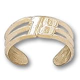 10K Yellow Gold Officially Licensed Kyle Busch "#18" NASCAR Toe Ring