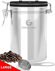 Kitchen: Large Coffee Canister - Keeps Coffee Fresher for Longer - Free Scoop - Premium Quality Coffee Container by Coffee Gator - Coffee Gator
