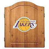 Imperial Los Angeles Lakers Licensed Solid Pine Cabinet and Bristle Dartboard Set
