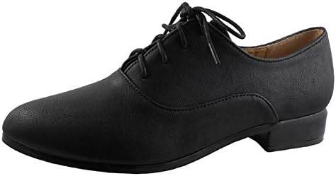 IYNX Womens Gina 5 Black Faux Leather Shoe 7.5