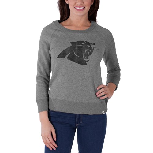NFL Carolina Panthers Women's '47 Brand Glimmer Crew Neck Pullover, Slate Grey