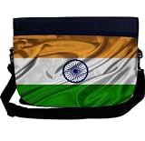 India Flag NEOPRENE Laptop Sleeve Bag Messenger Bag - Laptop Bag -Notebook Bag - for Macbook Pro, Aspire, Samsung, Acer, ASUS, Dell, HP, Lenovo, Sony, Toshiba Unisex - Ideal Gift for all occassions!