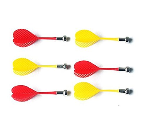 Yanseller 6 Pack Magnetic Darts for Magnet Dartboard(3 Red+3 Yellow)