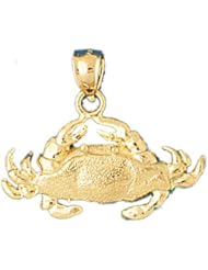 Dazzlers Solid 14 karats Gold Crab Charm Pendant available in three colors from jewelsberry (weights: 2.5 grams only)