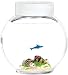 Shark Electronic Pet in Glass Bowl- with Color-Changing LED Light & Decor