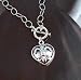 Sterling Silver Francia II Fleur-de-lis Heart Necklace, 17