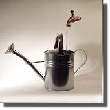 Classic Galvanized Watering Can Floating Faucet Fountain