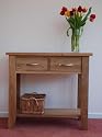 New Solid Oak Console / Hall Table with 2 Drawers