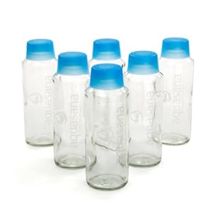 Aquasana AQ-6005 18-Ounce Glass Water Bottles, 6-Pack