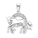 Sterling Silver Horse & Horseshoe Cz Pendant