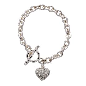 Code Red Crystal Heart Bracelet