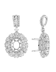 2.21ct 18k White Gold Diamond Semi-mount Pendant Necklace