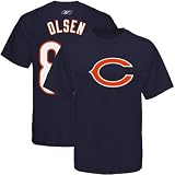 NFL Reebok Chicago Bears #82 Greg Olsen Navy Blue Scrimmage Gear T-shirt (Large)