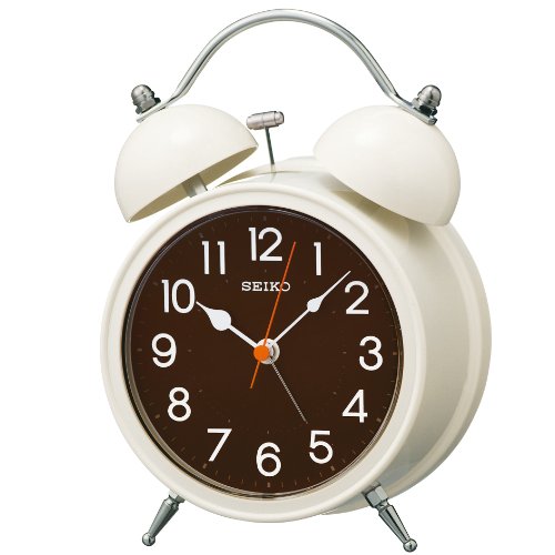 SEIKO CLOCK (セイコークロック) 目覚し時計 アナログ ツインベル スヌーズ機能付 KR875C アイボリー塗装