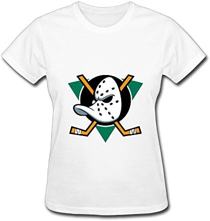 Women's White T Shirt Anaheim Ducks Mighty Ducks Primary Logo.png