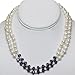 36" Black and White Pearl and Crystal title=