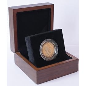 1911 Full Gold Sovereign - Luxury Walnut Presentation Case with Air Tight Coin Capsule