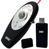 Produkt-Bild: August LP108M - Wireless Presenter - Schnurlos Powerpoint (RF) Fernbedienung mit Trackerball Maus und Schnelltasten f&uuml;r einfaches Computernavigation sowie Laserpointer