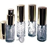 Kingsley Mini Crystal Purse Atomizer with Funnel & Gold Cap
