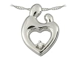 41fF3XA%2BTbL. SL160  0.01 cttw Sterling Silver Mother and Child® Pendant with Diamond by Janel Russell