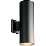 Progress Lighting P5675-31 5-Inch Up/Down Cylinder with Heavy Duty Aluminum Construction and Die Cast Wall Bracket Powder Coated Finish UL Listed For Wet Locations, Black