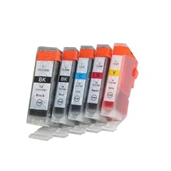 5 x TINTENPATRONEN DRUCKERPATRONEN Tinte Drucker Patrone Inkjet colour color bunt kompatibel zu CANON PGI-5BK CLI-8BK CLI-8C CLI-8M CLI-8Y - mit Chip