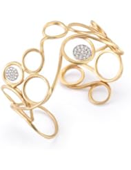 I. Reiss 14K Gold Cuff Bracelet, Set with Diamonds.