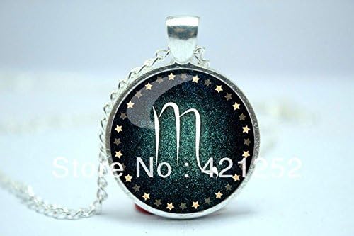 Pretty Lee 2015 Fashion Scorpio Necklace Zodiac Sign Pendant Constellation Jewelry Glass Cabochon Necklace Christmas gift