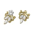 14K Yellow Gold 7/8 ct. Marquise Cut Diamond Earring Jackets