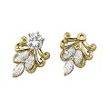 14K Yellow Gold 7/8 ct. Marquise Cut Diamond Earring Jackets